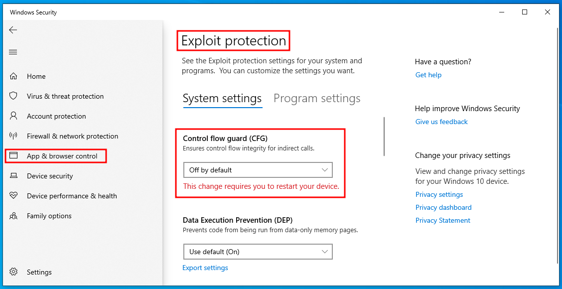 Windows Defender CFG Disable