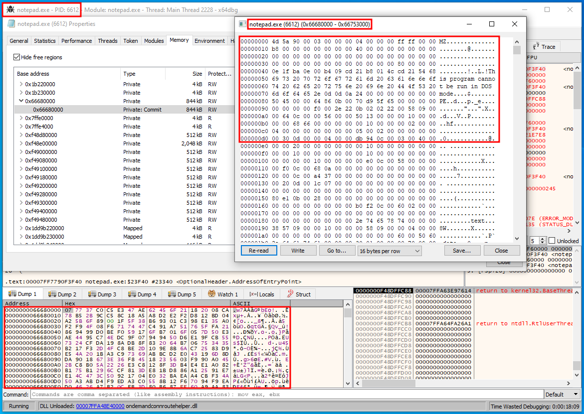 Sleepobfuscation encrypts the payload memory
