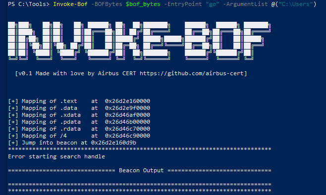 the cacls BOF crashes